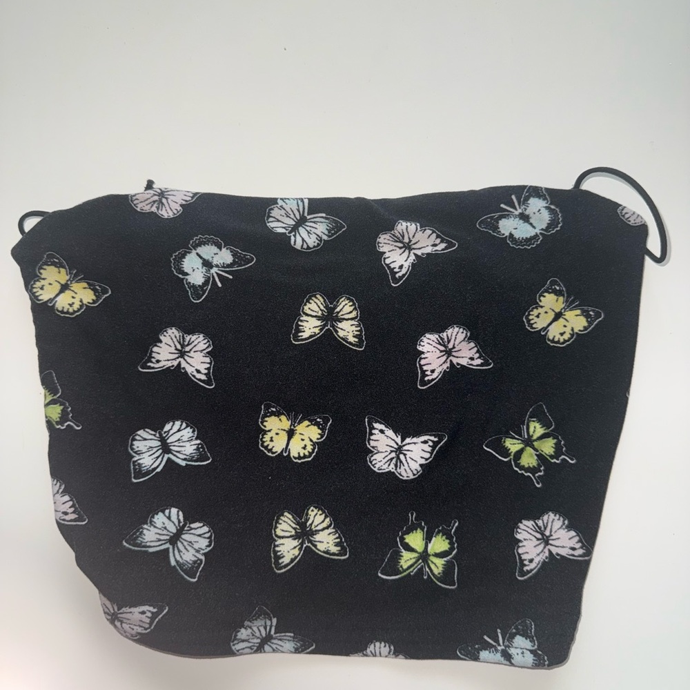 Black Butterfly Print Top